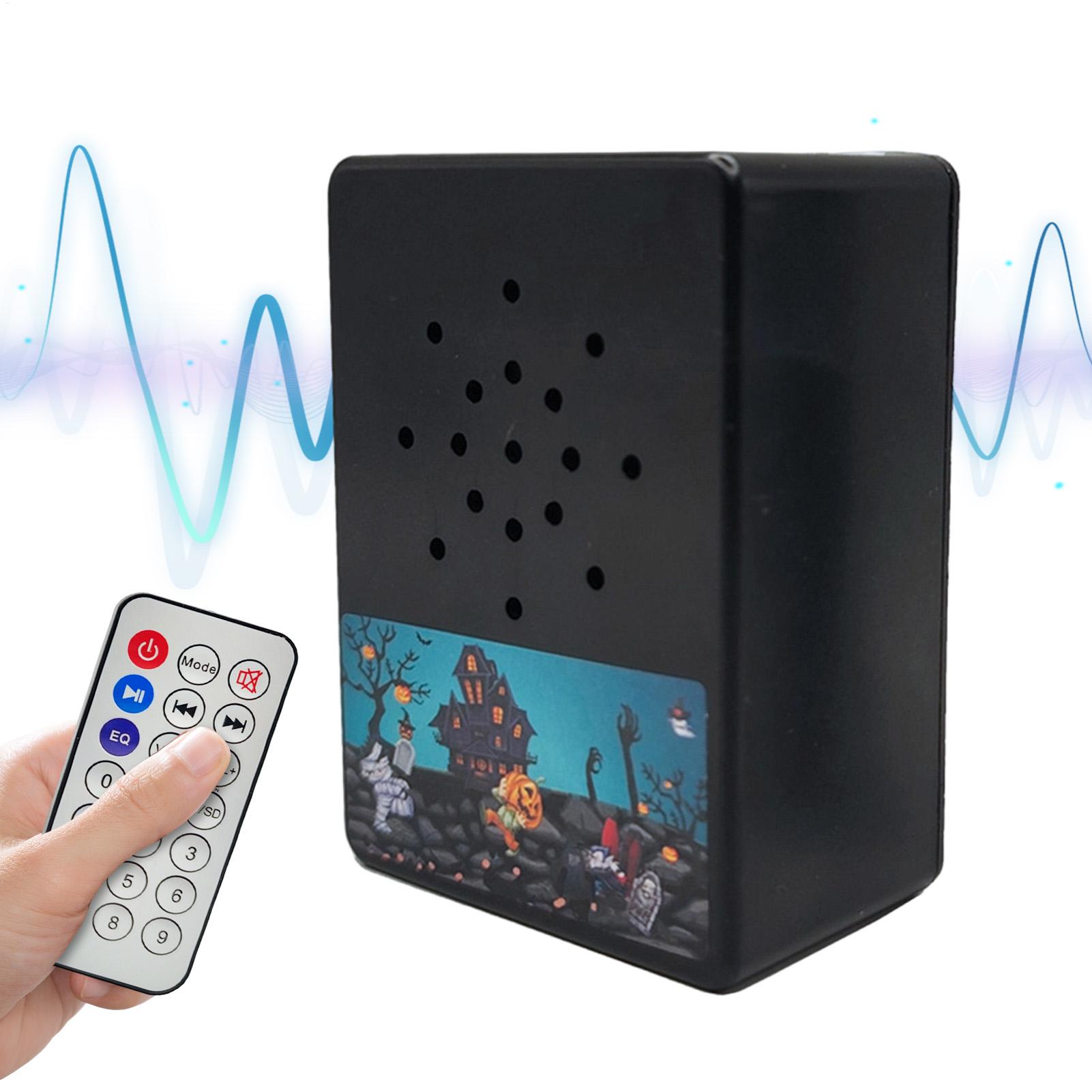 Event Party Box - ハロウィーン用サウンドプレーヤー、リモコン付き、おどろおどろしい雰囲気のホームデコレーションやイベント装飾に最適。ハロウィーンの装飾品。