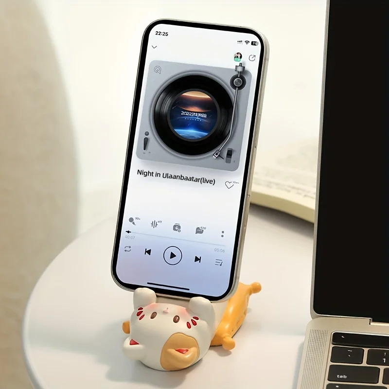かわいい漫画の猫のデスクトップオーナメント、電話スタンド、ク - Event Support のレビューと価格