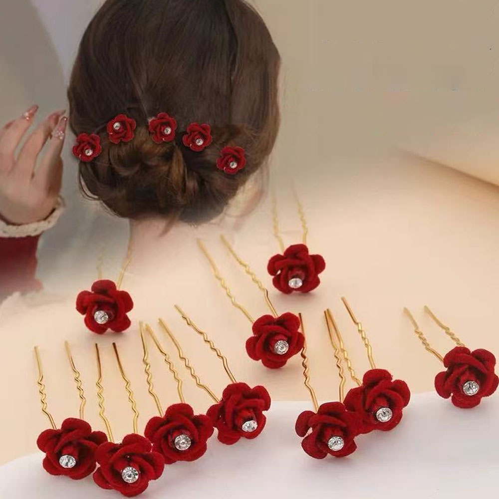10 個ローズヘアアクセサリー結婚式の花嫁のヘアピン花のヘア - Event Suppliers のレビューと価格