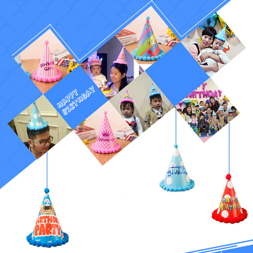 12個入り、ケーキをモチーフにした誕生日パーティー用帽子。水 - Party Hat Cone のレビューと価格