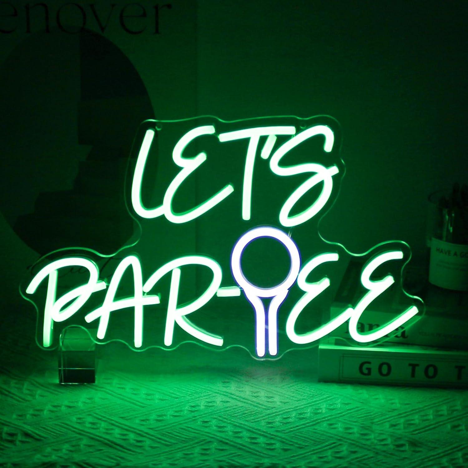 「Let's Par Tee」ネオンサイン。ゴルフボール型の - Neon Sign Party のレビューと価格