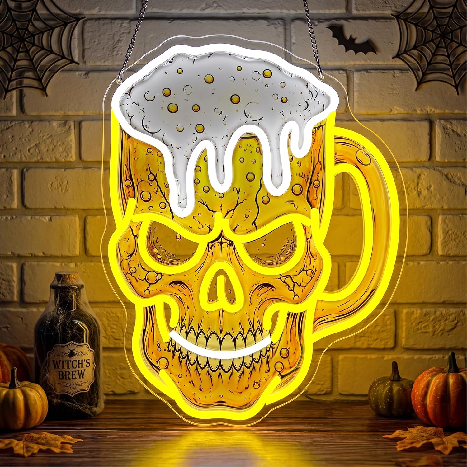 スカルビールのネオンサイン、USB接続のLEDネオンライト。 - Neon Sign Party のレビューと価格