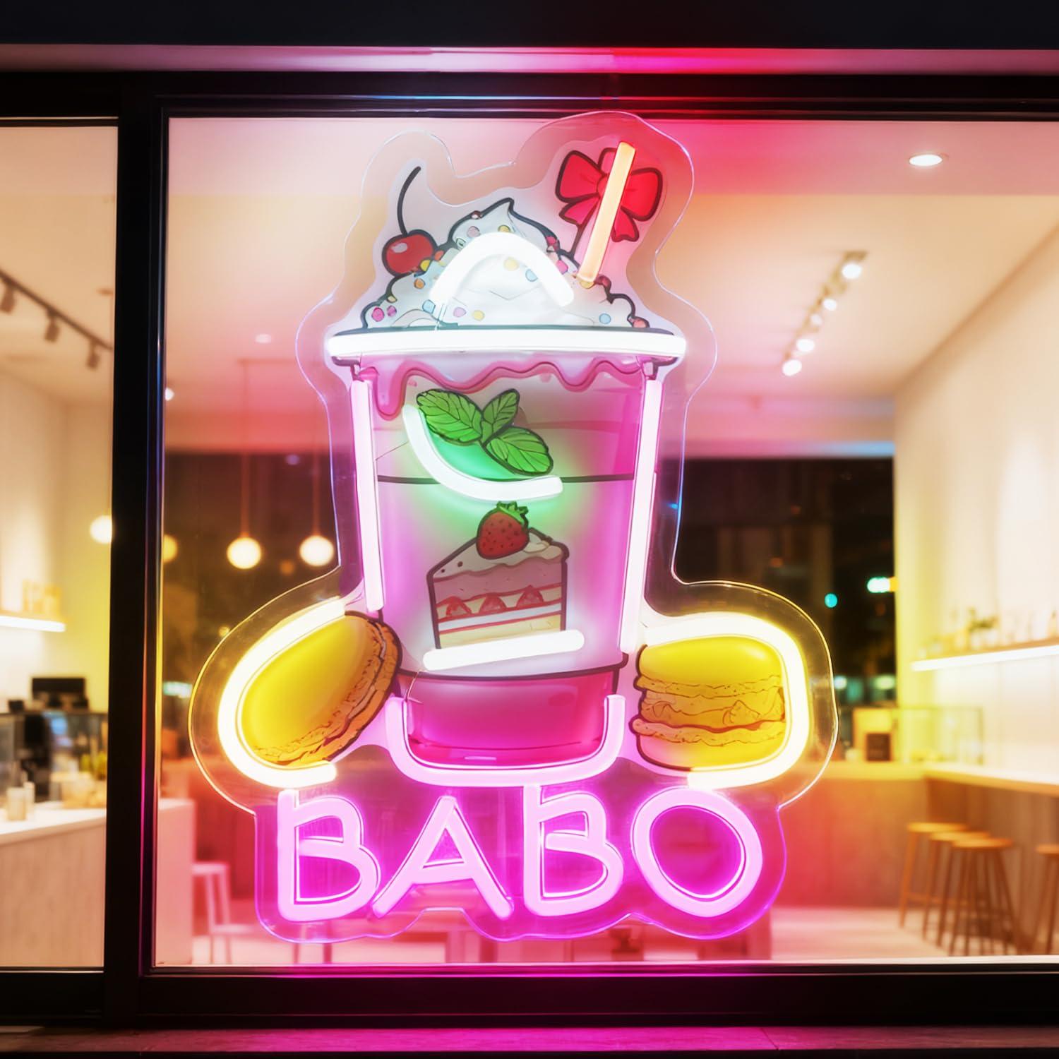 ボバネオンサイン、光るバブルティーサイン。カフェ、ボババー、 - Neon Sign Party のレビューと価格