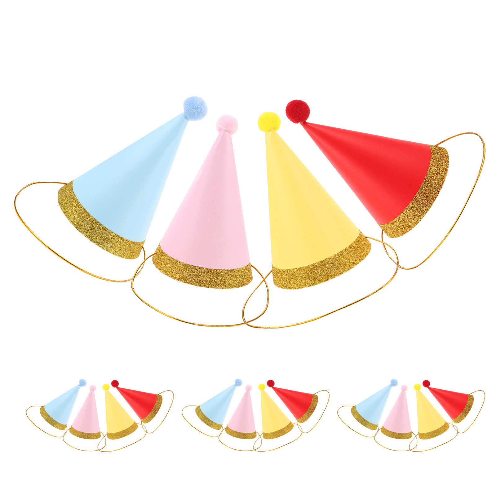 16個入り ペット用誕生日帽子。快適な着用感で、子犬や子猫に - Party Hat Cone のレビューと価格