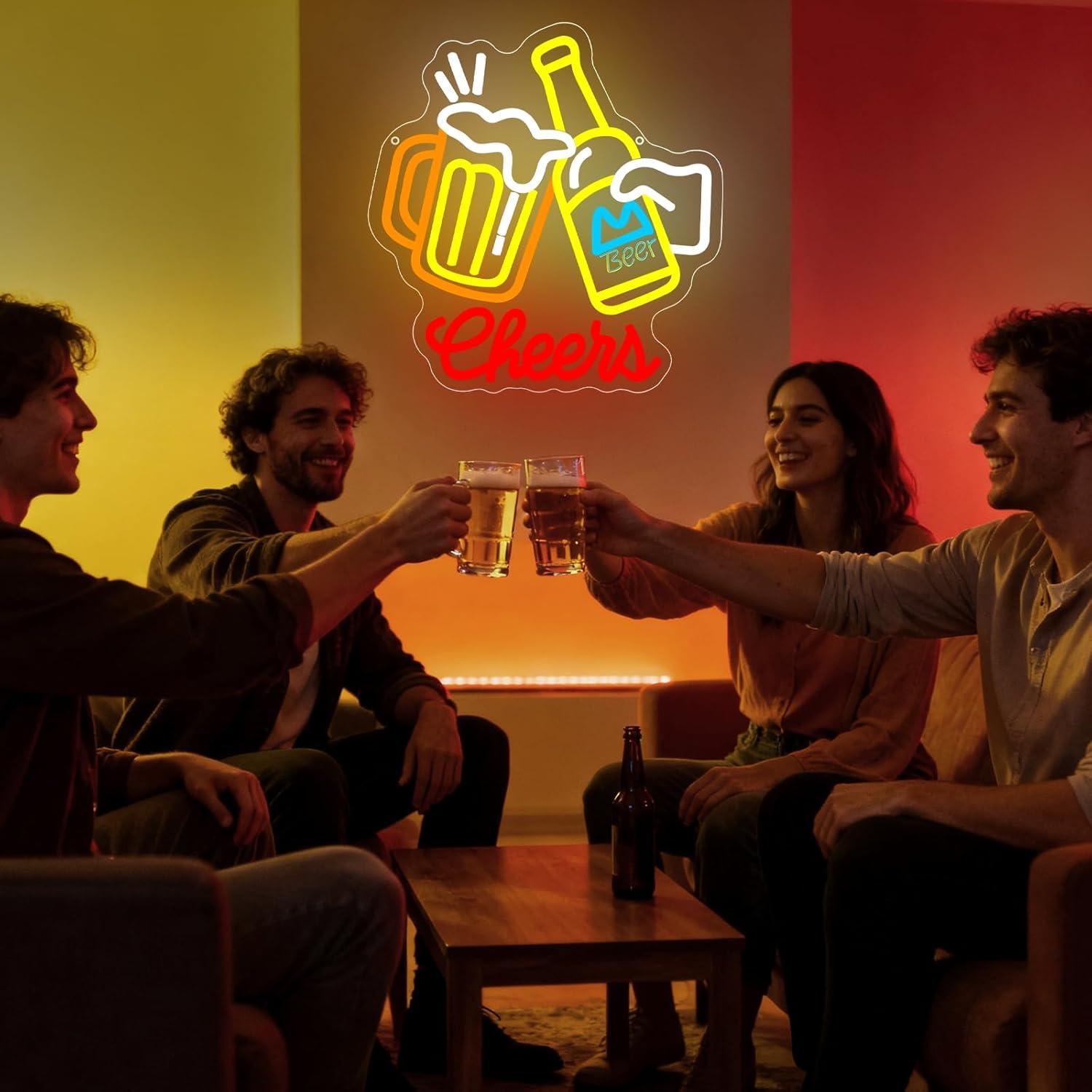 「Cheers Beer」のネオンサイン。調光機能付きUSB - Neon Sign Party のレビューと価格