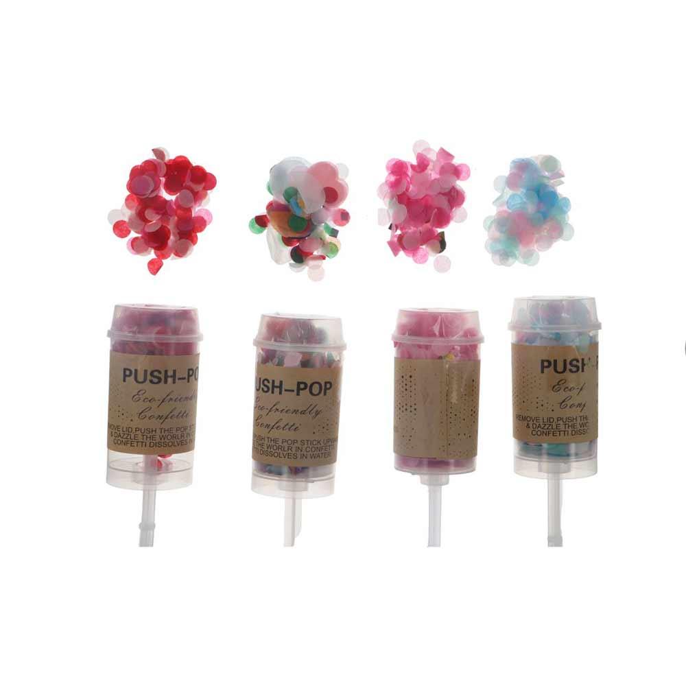 カラフルなパステルカラーのブライダルシャワー、プッシュアップ - Confetti Cannon Tube のレビューと価格